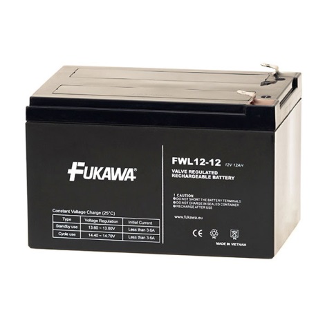 FUKAWA FWL 12-12 - Bleiakkumulator 12V/12Ah/faston 6,3mm