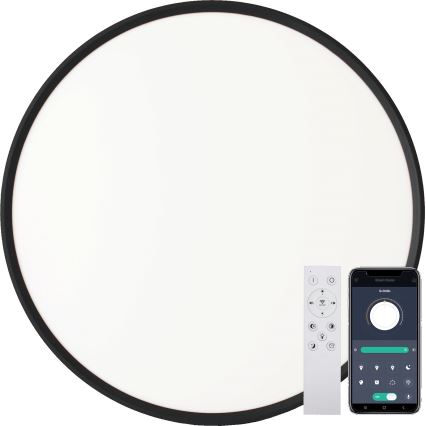 Fulgur s-43040 - dimmbare LED-Deckenleuchte NOMY-RC LED/40W/230V 3000/4000/6500K Ø 50 cm IP40 schwarz + Fernbedienung