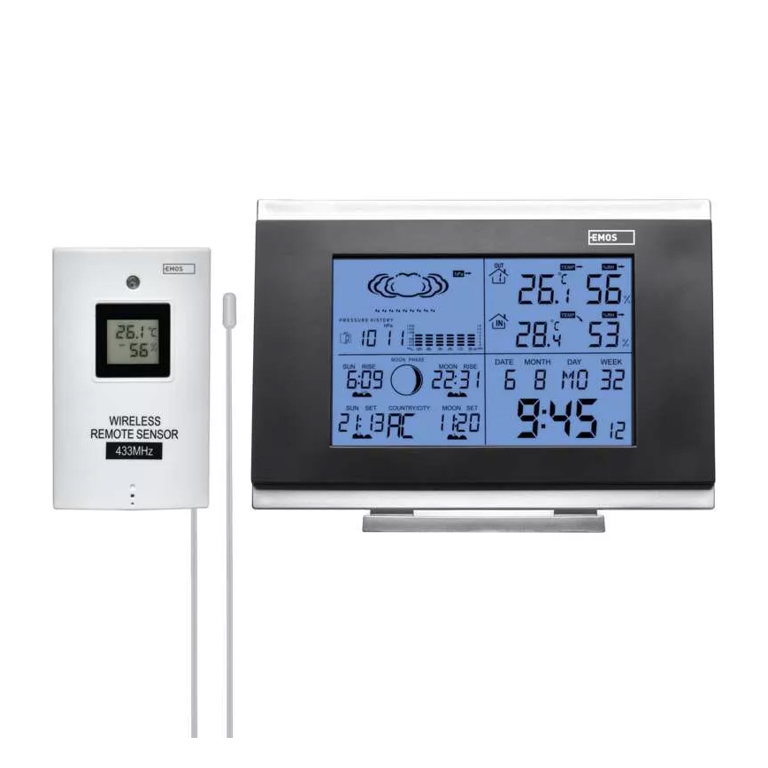 Funk-Wetterstation mit Wecker 2xAA anthrazit