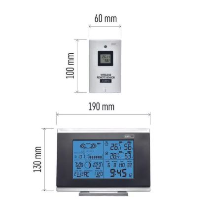 Funk-Wetterstation mit Wecker 2xAA anthrazit