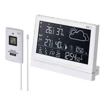 Funk-Wetterstation mit Wecker 3xAAA weiß