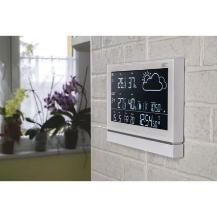 Funk-Wetterstation mit Wecker 3xAAA weiß