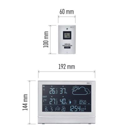 Funk-Wetterstation mit Wecker 3xAAA weiß