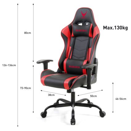 Gaming-Stuhl VARR Suzuka Schwarz/Rot