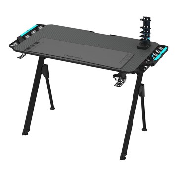 Gaming-Tisch FALCON mit LED-RGB-Hintergrundbeleuchtung 116x60 cm schwarz