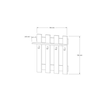 Garderobe CARINA 70x70 cm braun