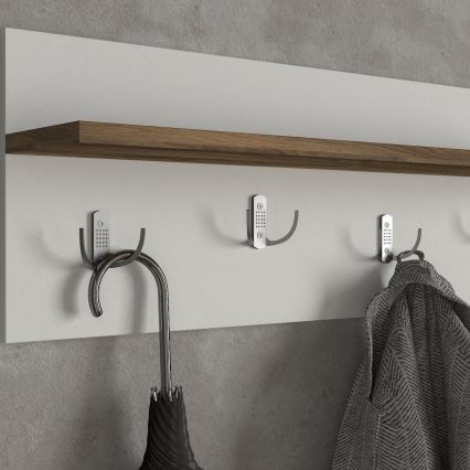 Garderobe LORES 29,5x80 cm + Schuhschrank 41,5x80 cm braun/weiß