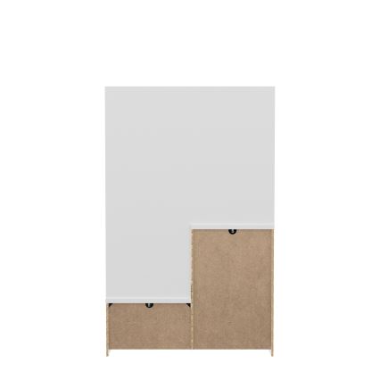 Garderobenwand mit Spiegel HIRO weiß/grau
