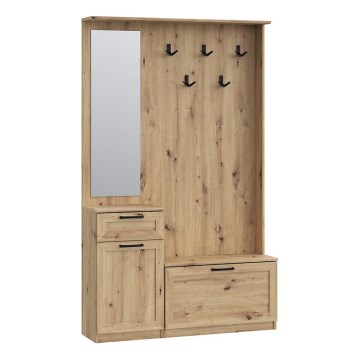 Garderobenwand mit Spiegel KAVI in Artisan-Eiche