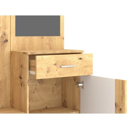 Garderobenwand mit Spiegel NOLAN Artisan-Eiche/Weiß