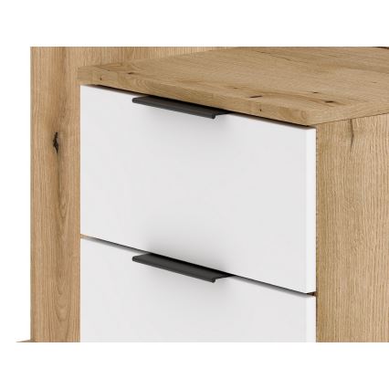 Garderobenwand mit Spiegel SVEN braun/weiß