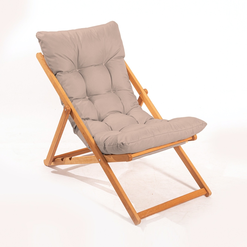 Gartenliege Beige/Buche