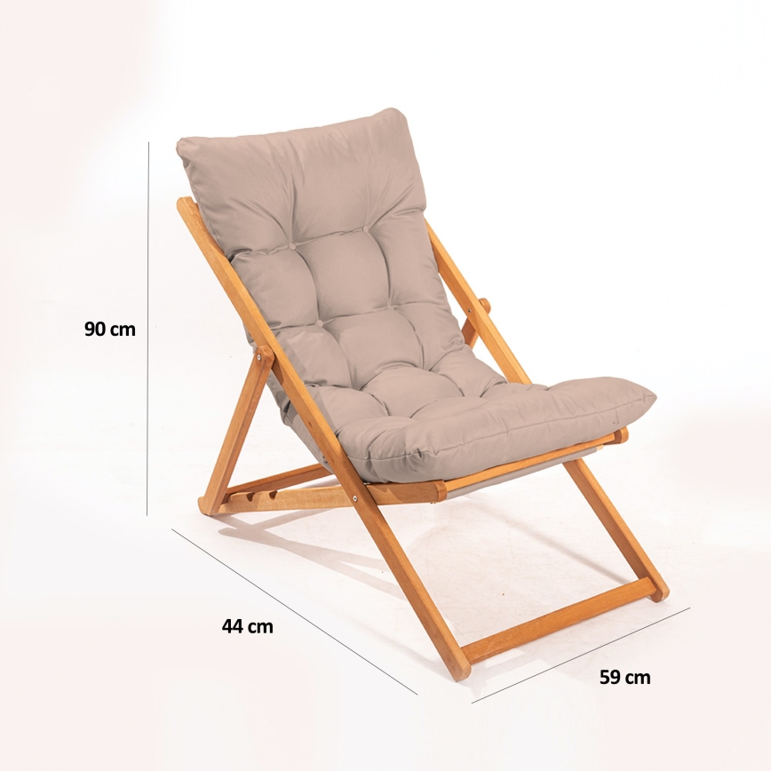 Gartenliege Beige/Buche