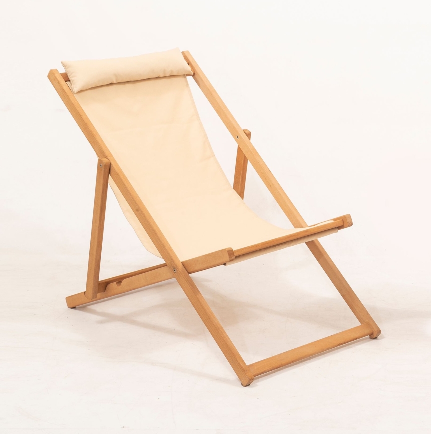Gartenliege Beige/Hainbuche