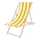 Gartenliege Gelb/Weiß/Buche
