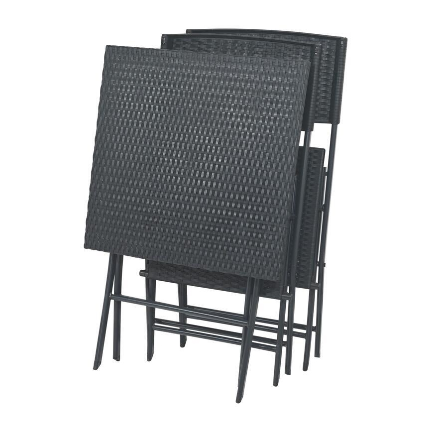 Gartentisch + 2x graue Stühle