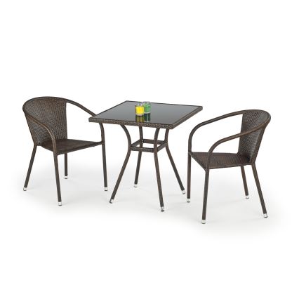 Gartentisch MOBIL 74x70 cm braun