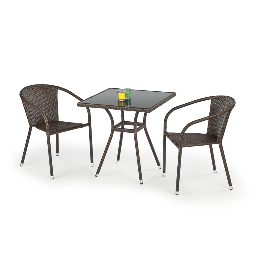 Gartentisch MOBIL 74x70 cm braun