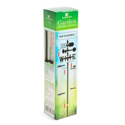 Gartenwetterstation 3-in-1, 145 cm, schwarz