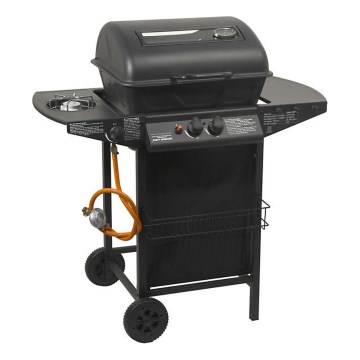 Gasgrill mit 3 Brennern, schwarz