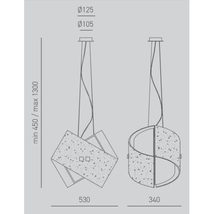 Gea Luce CAMILLA S G arg - Hängeleuchte an Schnur CAMILLA 2xE27/70W/230V silbern