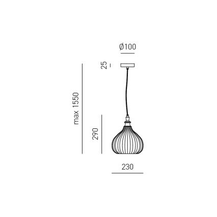 Gea Luce CLEOFE S/11 A - Hängeleuchte an Schnur CLEOFE 1xE27/60W/230V d 23 cm