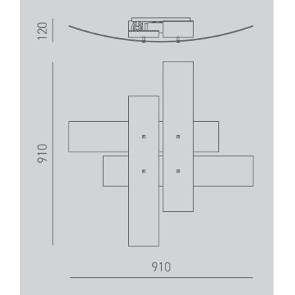 Gea Luce LARA P G arg - Deckenleuchte LARA 4xE27/52W/230V 91 cm silbern