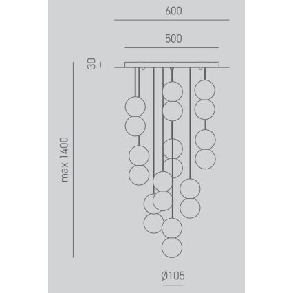 Gea Luce SFERA S10 G - Hängeleuchte an Schnur SFERA 10xG9/28W/230V