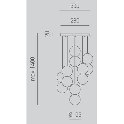 Gea Luce SFERA S6 G - Hängeleuchte an Schnur SFERA 6xG9/28W/230V