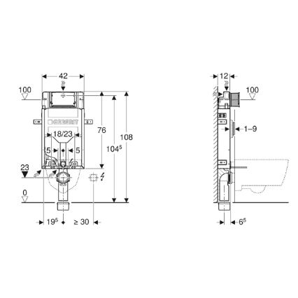 Geberit 110.302.00.5 - Unterputzmodul für wandhängendes WC Kombifix 108 cm