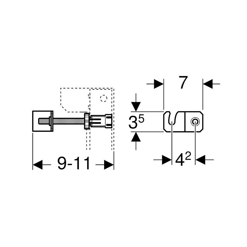 Geberit 111.013.00.1 - Set für Vorwandmontage Duofix 9-11 cm