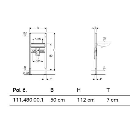 Geberit 111.480.00.1 - Unterputzmodul für wandhängendes Waschbecken Duofix 112 cm