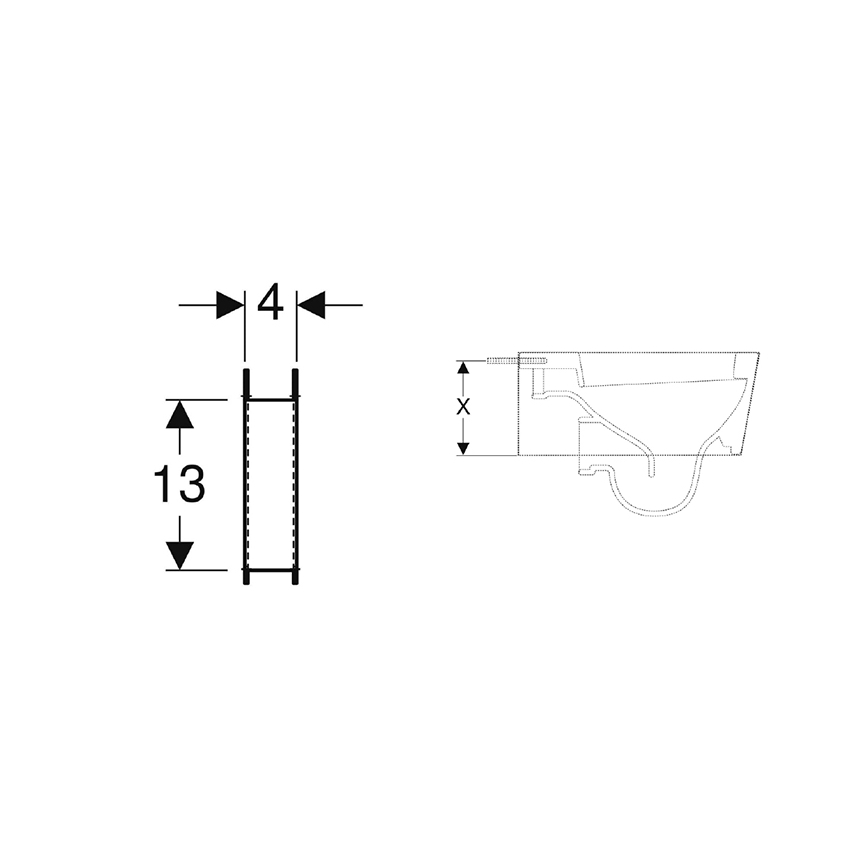 Geberit 111.847.00.1 - Stützset für WC-Schüsseln mit kleiner Auflagefläche Duofix, 2 Stück