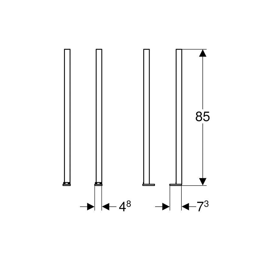 Geberit 111.848.00.1 - Set mit 2 Verlängerungen für Duofix‑Füße