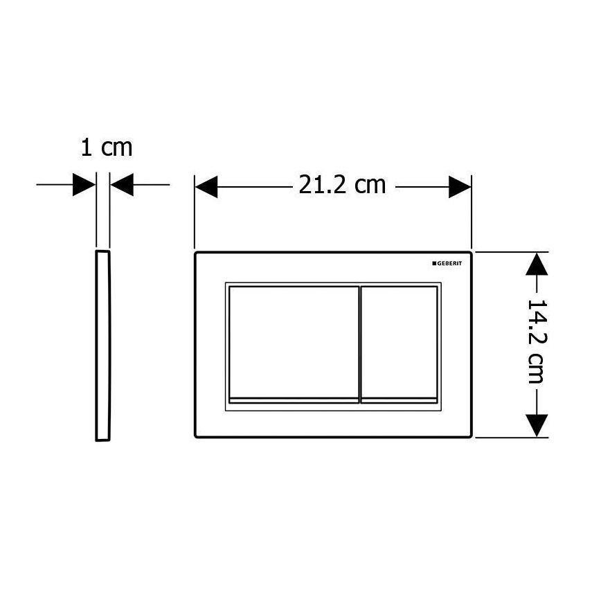 Geberit 115.080.01.1 - Betätigungsplatte Omega30 21,2x14,2 cm weiß