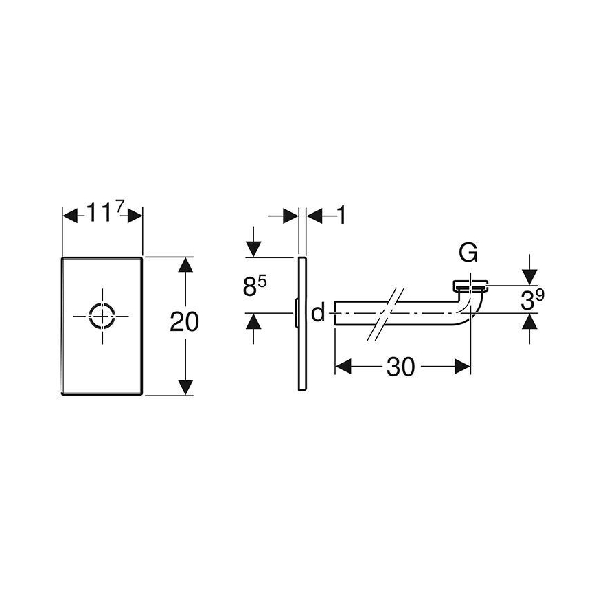 Geberit 115.416.11.1 - Montage-Set für Waschbecken Alpinweiß