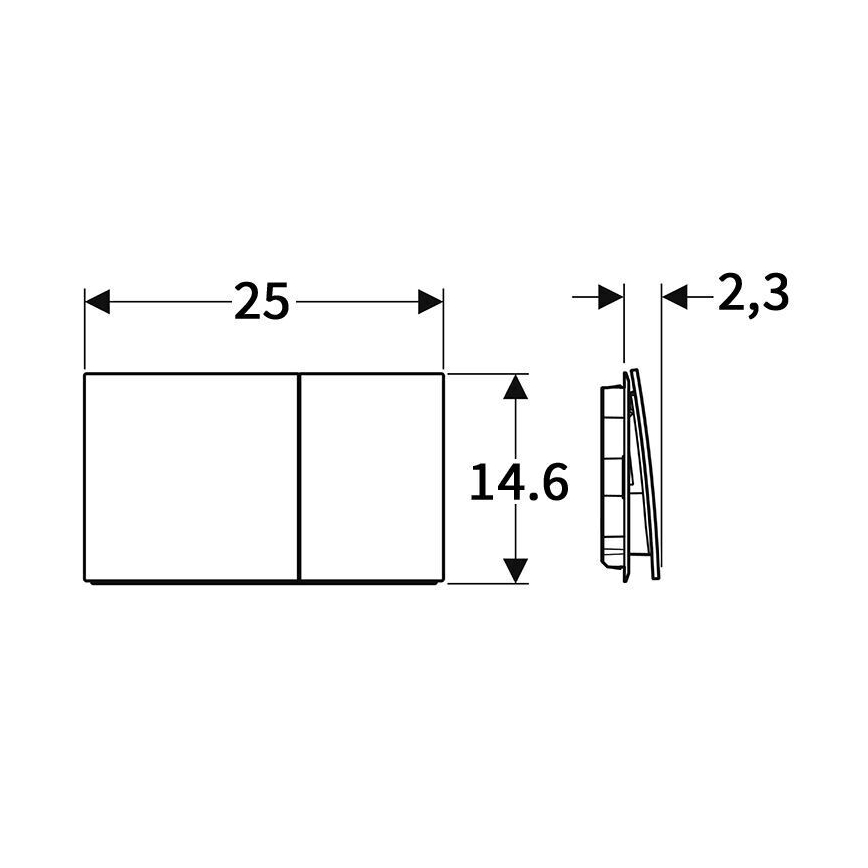 Geberit 115.622.QD.1 - Betätigungsplatte Sigma70 25x14,6 cm schwarz verchromt