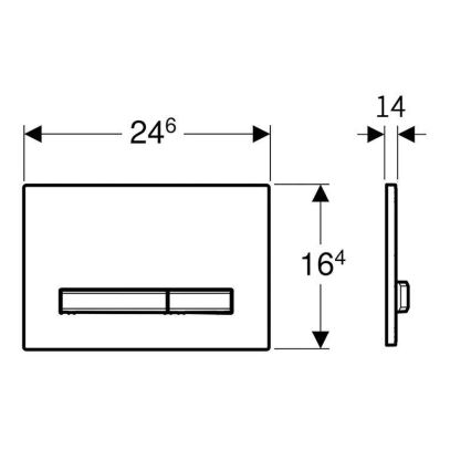 Geberit 115.672.QF.2 - Betätigungsplatte Sigma50 24,6x16,4 cm gebürstetes Messing