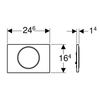 Geberit 115.758.KJ.5 - Betätigungsplatte Sigma10 24,6x16,4 cm weiß/glänzender Chrom