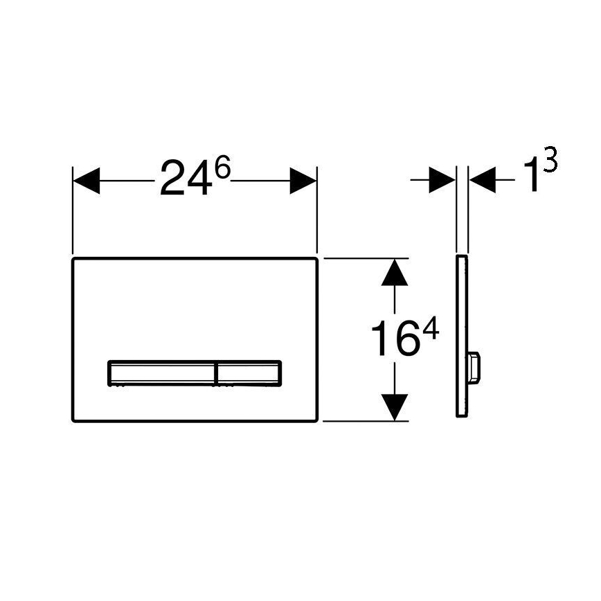 Geberit 115.788.11.2 - Betätigungsplatte Sigma50 24,6x16,4 cm weiß/matt-chrom