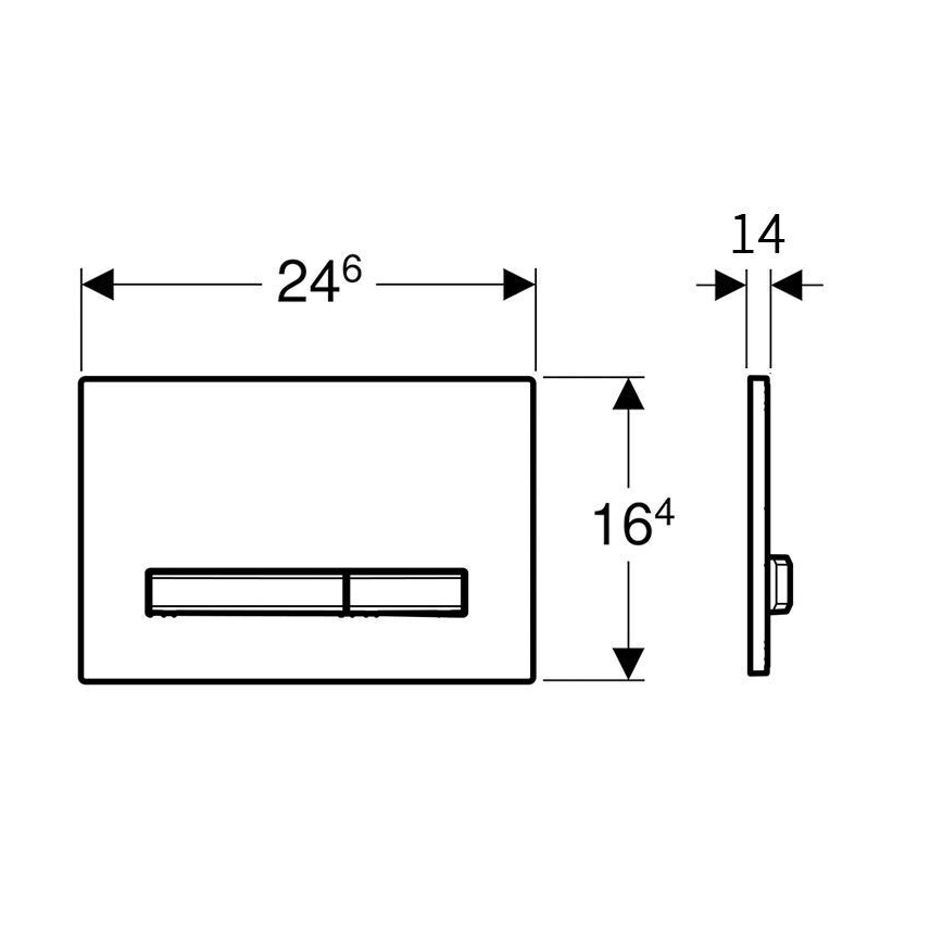 Geberit 115.788.JV.2 - Betätigungsplatte Sigma50 24,6 x 16,4 cm Betonoptik/mattchrom