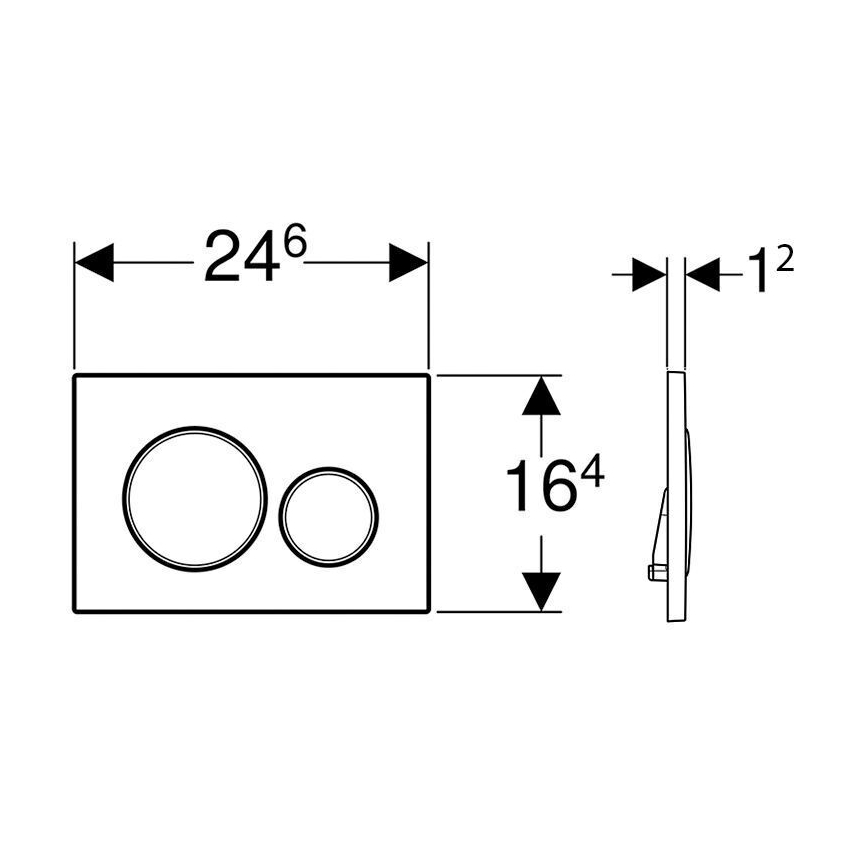 Geberit 115.882.16.1 - Betätigungsplatte Sigma20 24,6x16,4 cm matt schwarz