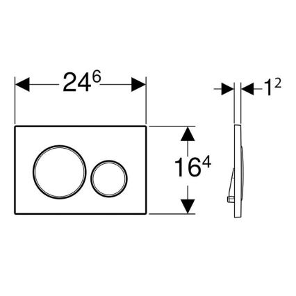 Geberit 115.882.SN.1 - Betätigungsplatte Sigma20, 24,6 x 16,4 cm, Edelstahl