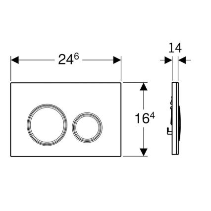 Geberit 115.884.SI.1 - Betätigungsplatte Sigma50 24,6x16,4 cm weiß/glänzender Chrom
