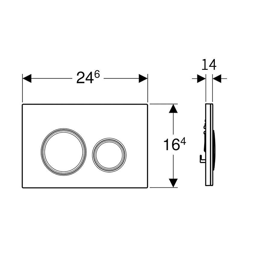 Geberit 115.884.SI.1 - Betätigungsplatte Sigma50 24,6x16,4 cm weiß/glänzender Chrom