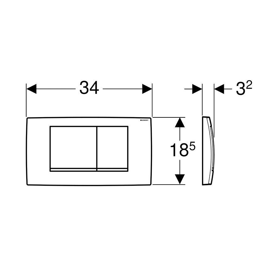 Geberit 115.899.KJ.1 - Betätigungsplatte Twinline30 34x18,5 cm weiß/hochglänzender Chrom