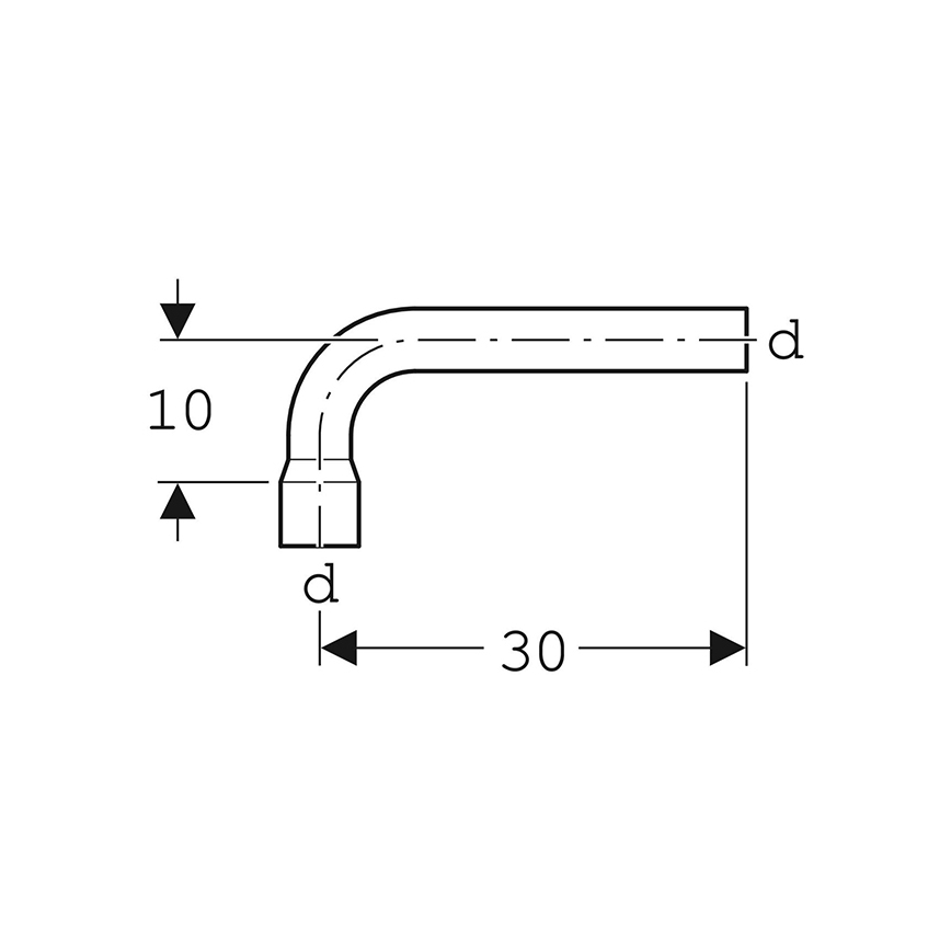 Geberit 118.011.11.1 - Verlängerungs-Spülbogen 90° Alpinweiß
