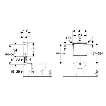Geberit 136.610.11.1 - Spülkasten AP110 6/9 l alpinweiß
