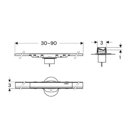 Geberit 154.446.QC.2 - Duschrinne CleanLine 90x3 cm Anthrazit