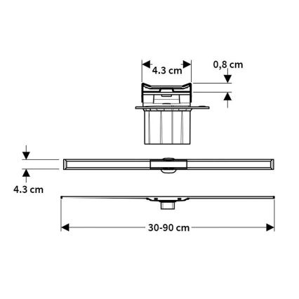 Geberit 154.451.KS.1 - Duschrinne CleanLine 130x4,3 cm Edelstahl